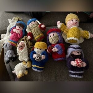 12 piece Handcrafted Crochet Nativity G6
